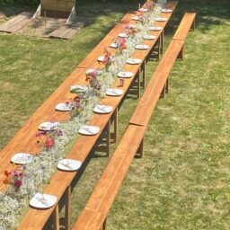 Family Farm Table and 2 benches SET - 30'' x 8 foot