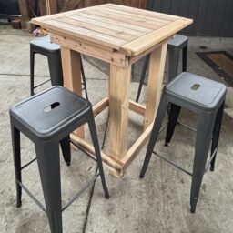 Bar table 3'X 3' wood high top  Rustic